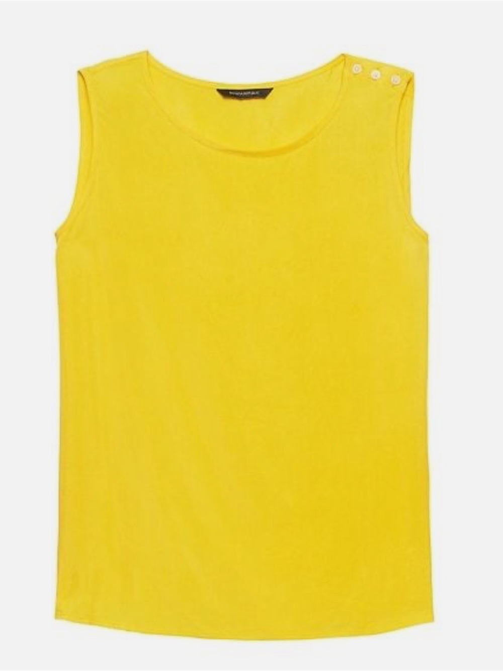 Banana Republic Yellow Buttoned Shoulder Sleeveless Textured Top